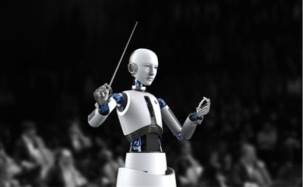 Surreal video of three-armed robot conducting symphony orchestra in Germany